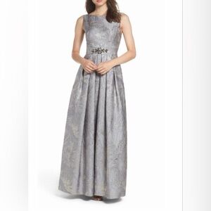 Eliza J Silver Floral Maxi Dress